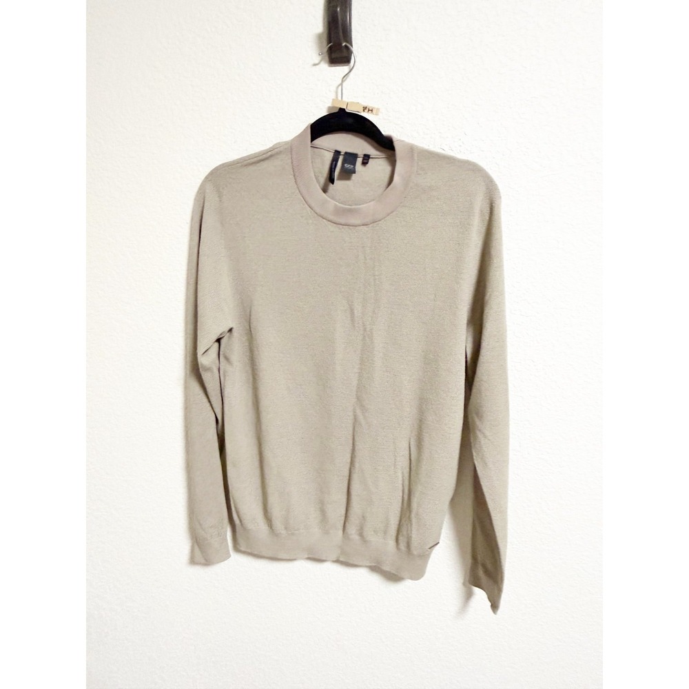 AlphaTauri Mens‎ 3D Knit Cashmere Blend Crew Neck Sweater Long Sleeve Tan Size S